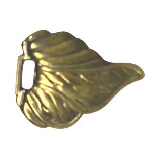 Vintage Revcor Leaf-Shaped Belt Buckle Brass Finish Unique Design